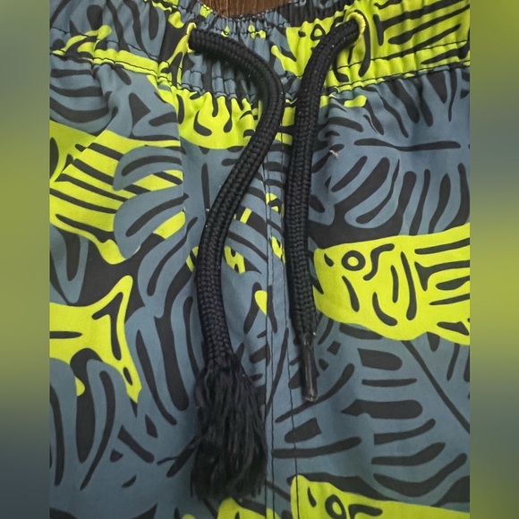 Vineyard Vines Fish Print Swim Shorts Blue and Green Size Small 8-10 - Picture 3 of 5